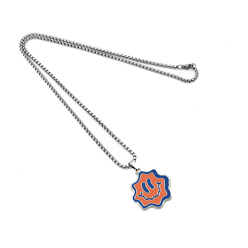 Wave Face“-Halskette – Trendiger Hip-Hop-Anhänger, stylischer Streetstyle-Schmuck mit Fun-Faktor