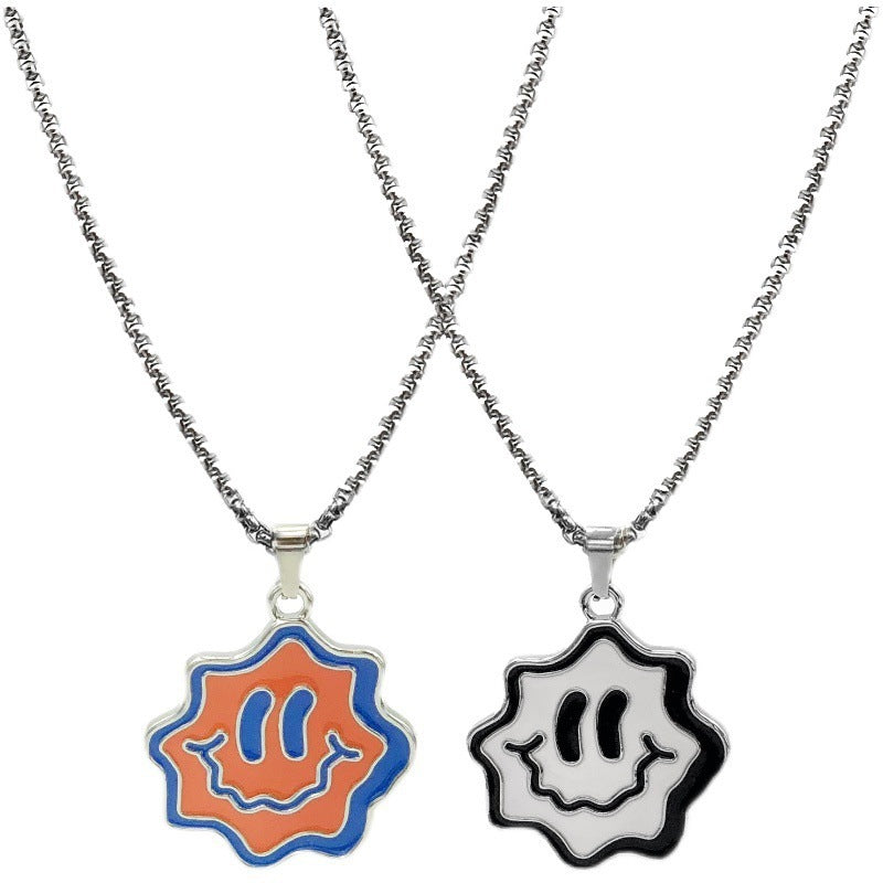 Wave Face“-Halskette – Trendiger Hip-Hop-Anhänger, stylischer Streetstyle-Schmuck mit Fun-Faktor