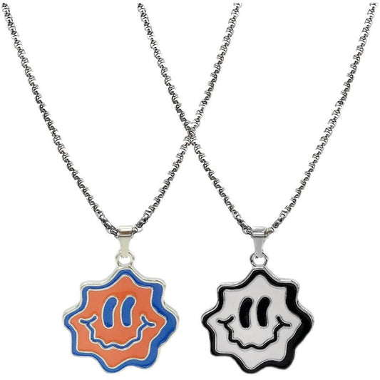 Wave Face“-Halskette – Trendiger Hip-Hop-Anhänger, stylischer Streetstyle-Schmuck mit Fun-Faktor
