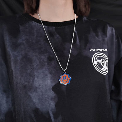 Wave Face“-Halskette – Trendiger Hip-Hop-Anhänger, stylischer Streetstyle-Schmuck mit Fun-Faktor
