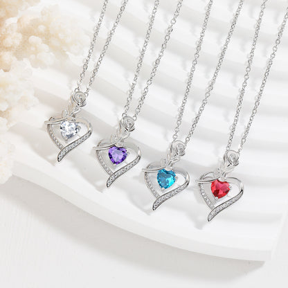 Herz-Rosen-Halskette mit Strass – Symbol der ewigen Liebe