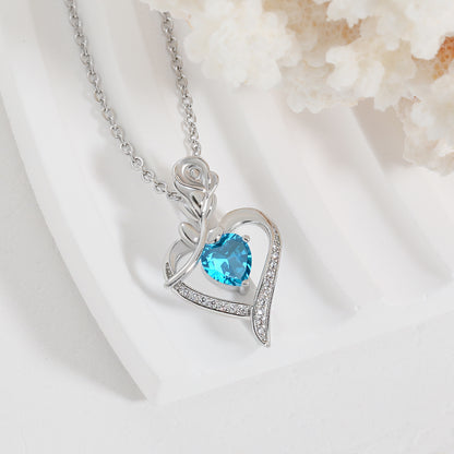 Herz-Rosen-Halskette mit Strass – Symbol der ewigen Liebe