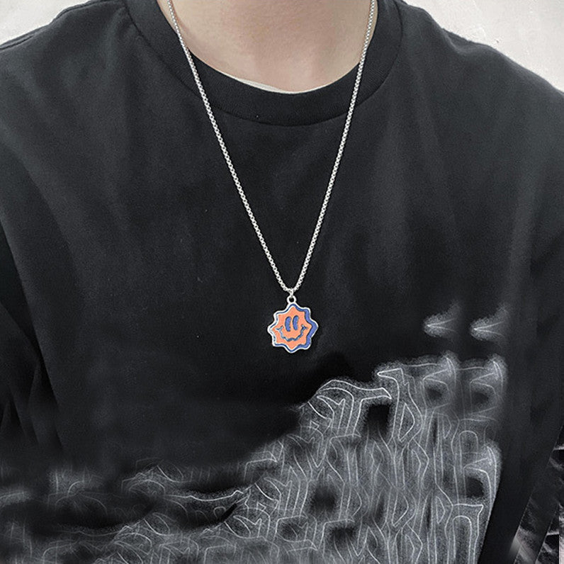 Wave Face“-Halskette – Trendiger Hip-Hop-Anhänger, stylischer Streetstyle-Schmuck mit Fun-Faktor