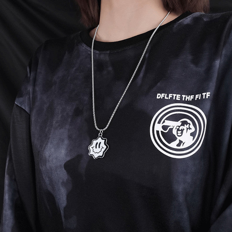 Wave Face“-Halskette – Trendiger Hip-Hop-Anhänger, stylischer Streetstyle-Schmuck mit Fun-Faktor